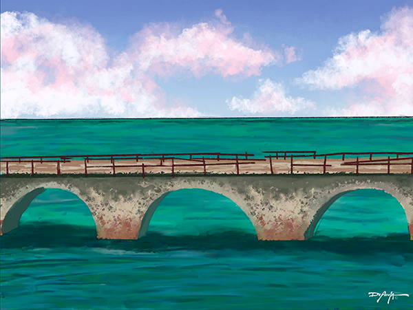 The Old Seven Mile Bridge Fine Art Canvas 18" x 24"