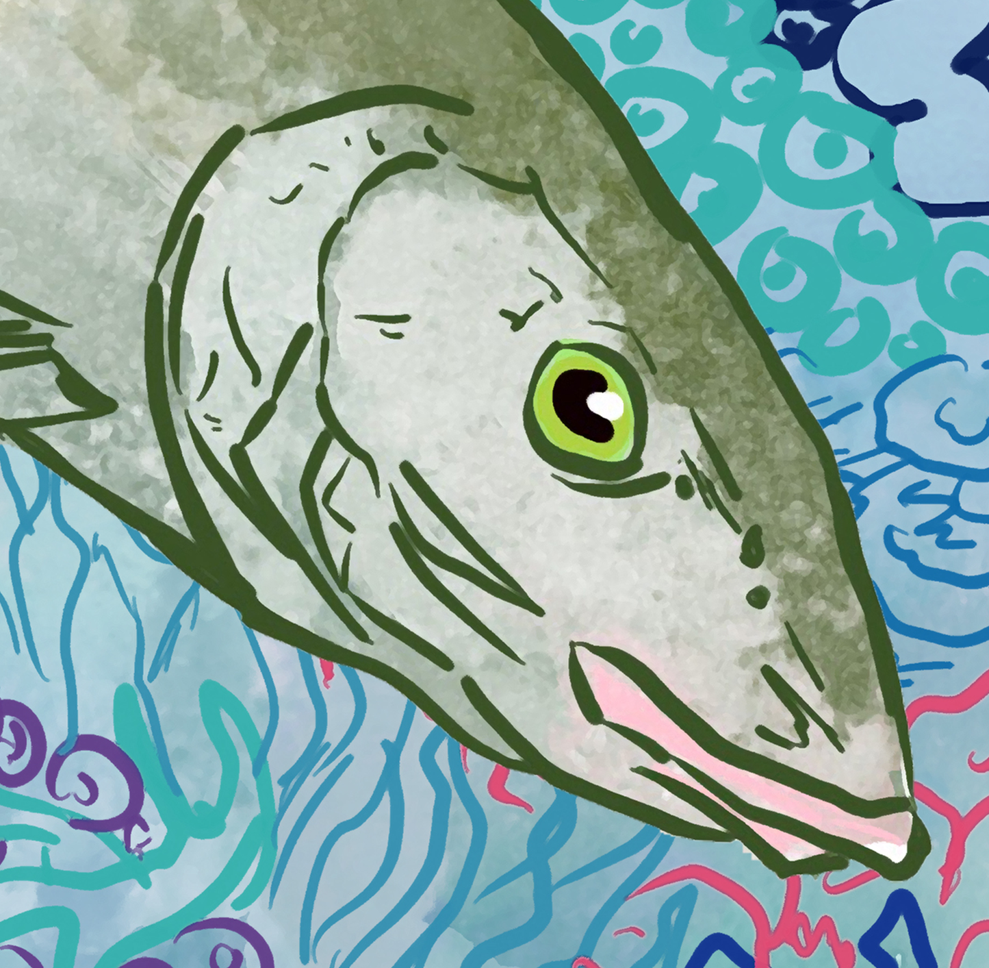 Sapphire Reef Bonefish Fine Fish Art Canvas Print