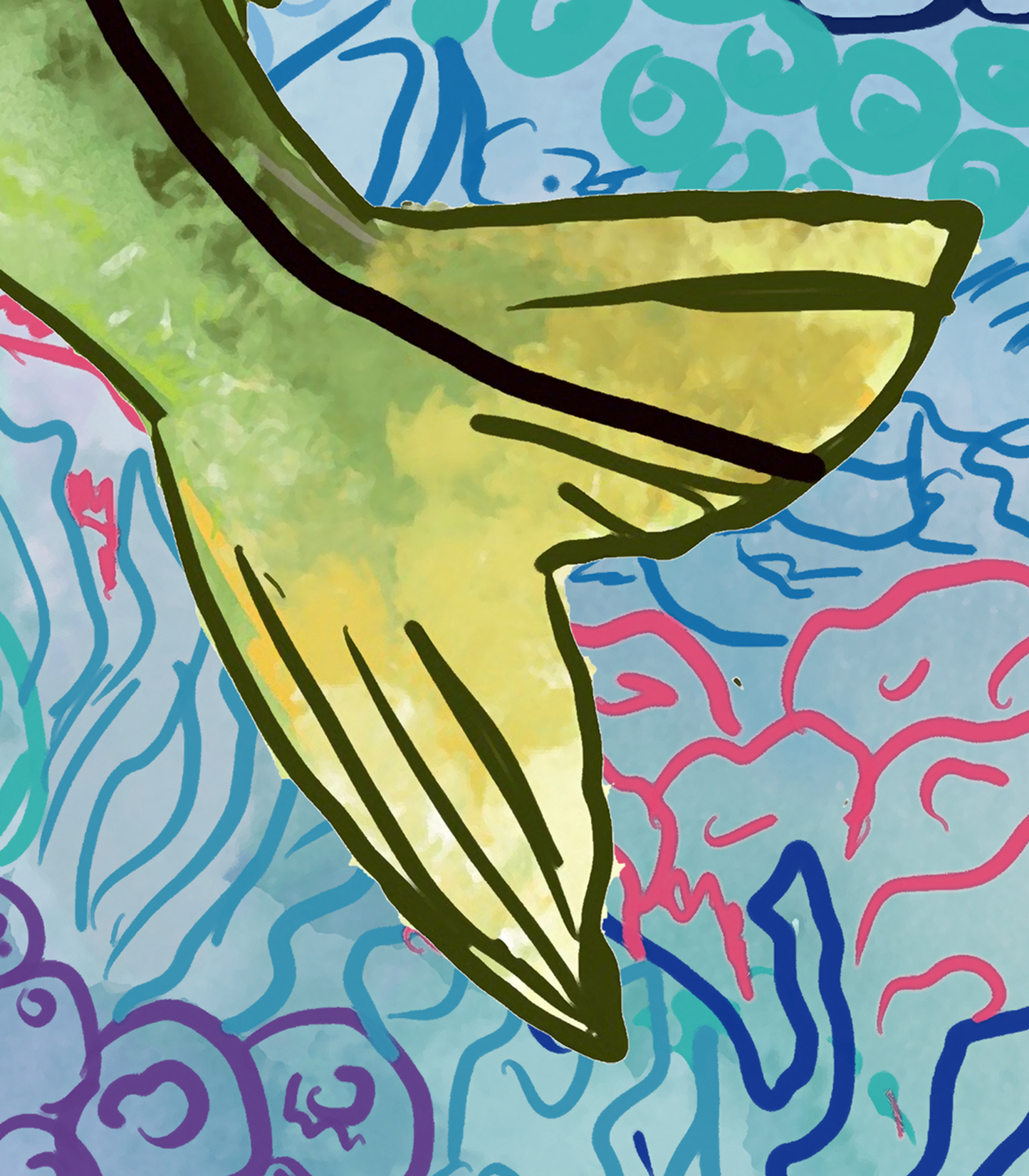 Sapphire Reef Snook Fine Fish Art Canvas Print 18" x 24"