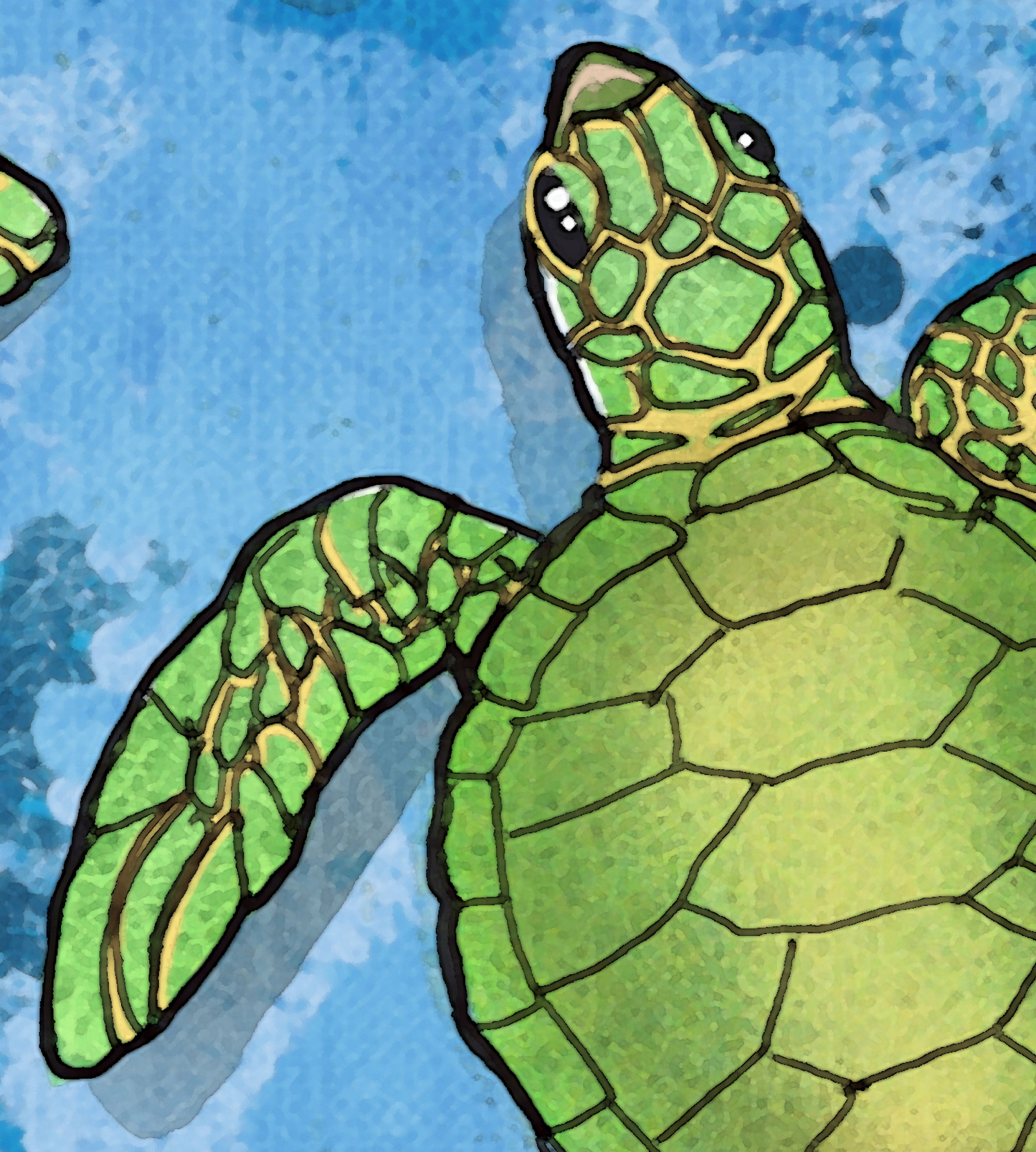 Hatchling Sea Turtles Expressionism Fine Coastal Art Canvas Print 18" x 24"