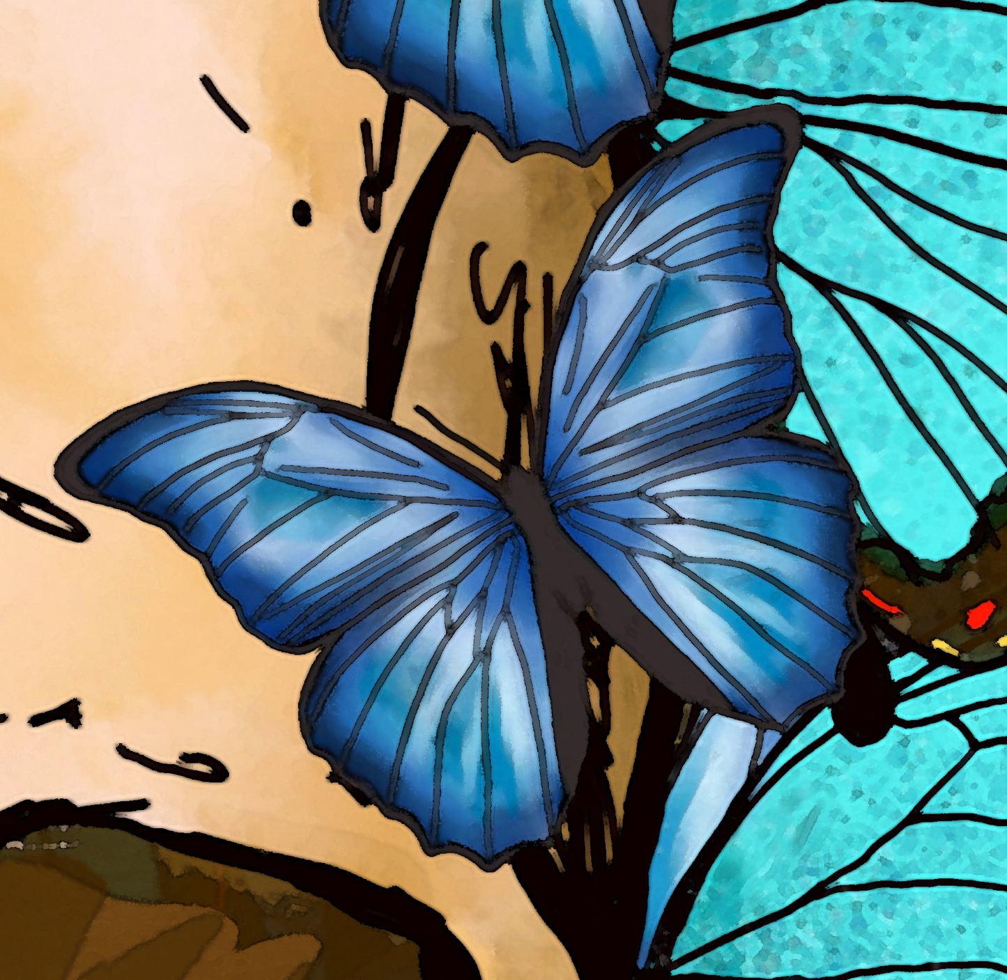 Skull and Butterflies Fine Art Canvas Print 18" x 24"