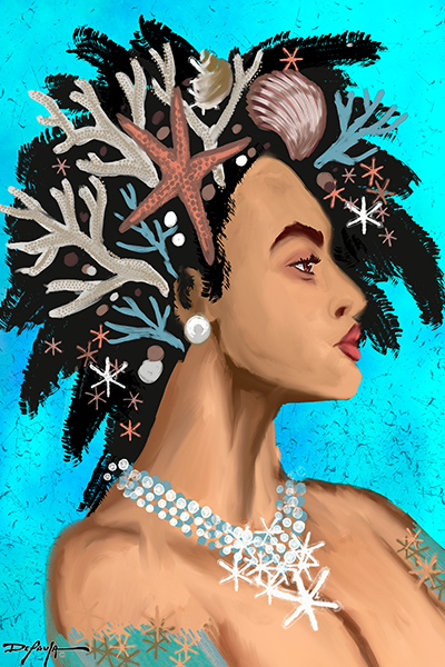 The Seashell Mermaid Fine Art Print 12 x 18