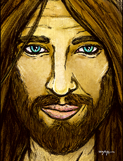 Son of Man Close-Up Jesus Christ Christian Fine Art Canvas Print