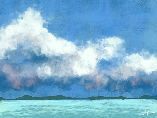 Water Clouds Fine Art Canvas 18" x 24"