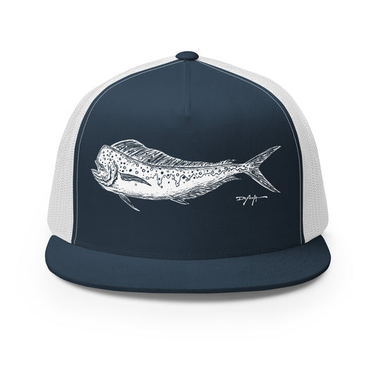 Signature White Mahi Mahi Trucker Cap