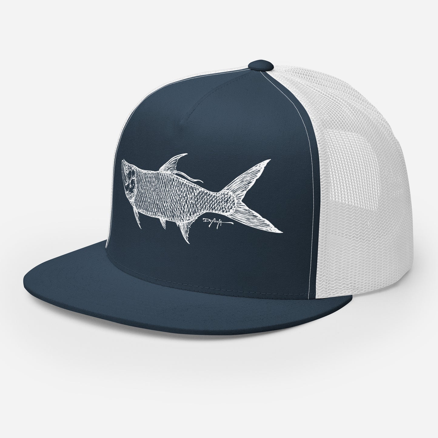 Signature White Tarpon Trucker Cap