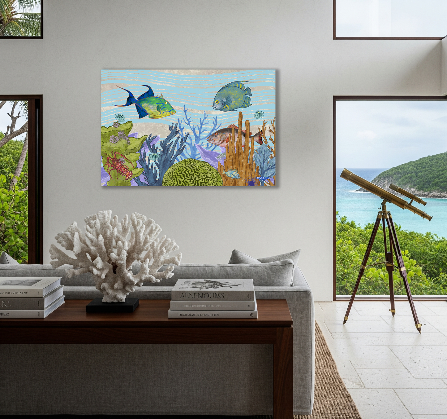The Reef Lobster Snapper Fine Art Canvas 24" x 36"