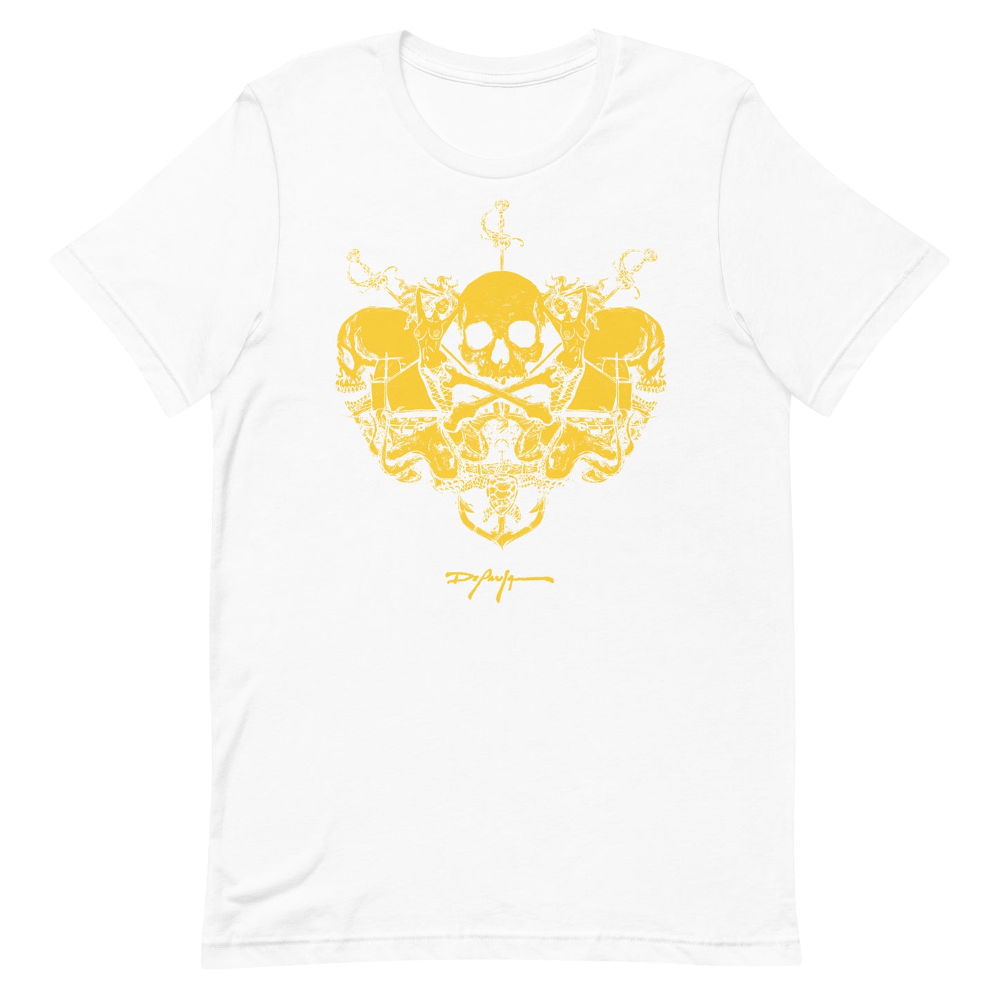 Pirate Crest Skull with Mermaids Unisex t-shirt