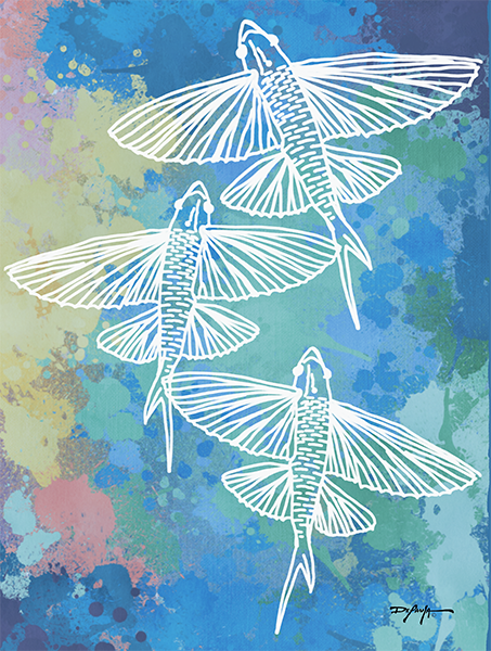 Flying Fish Fine Art Canvas