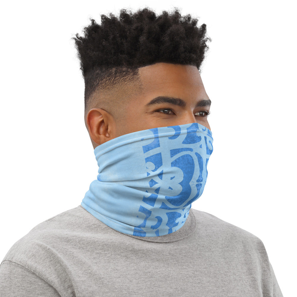 Blue Maori Face Mask Neck Gaiter