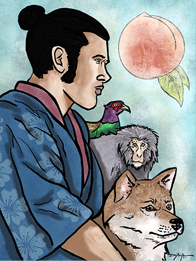 Portrait of Momotaro Fine Art Canvas 18" x 24"