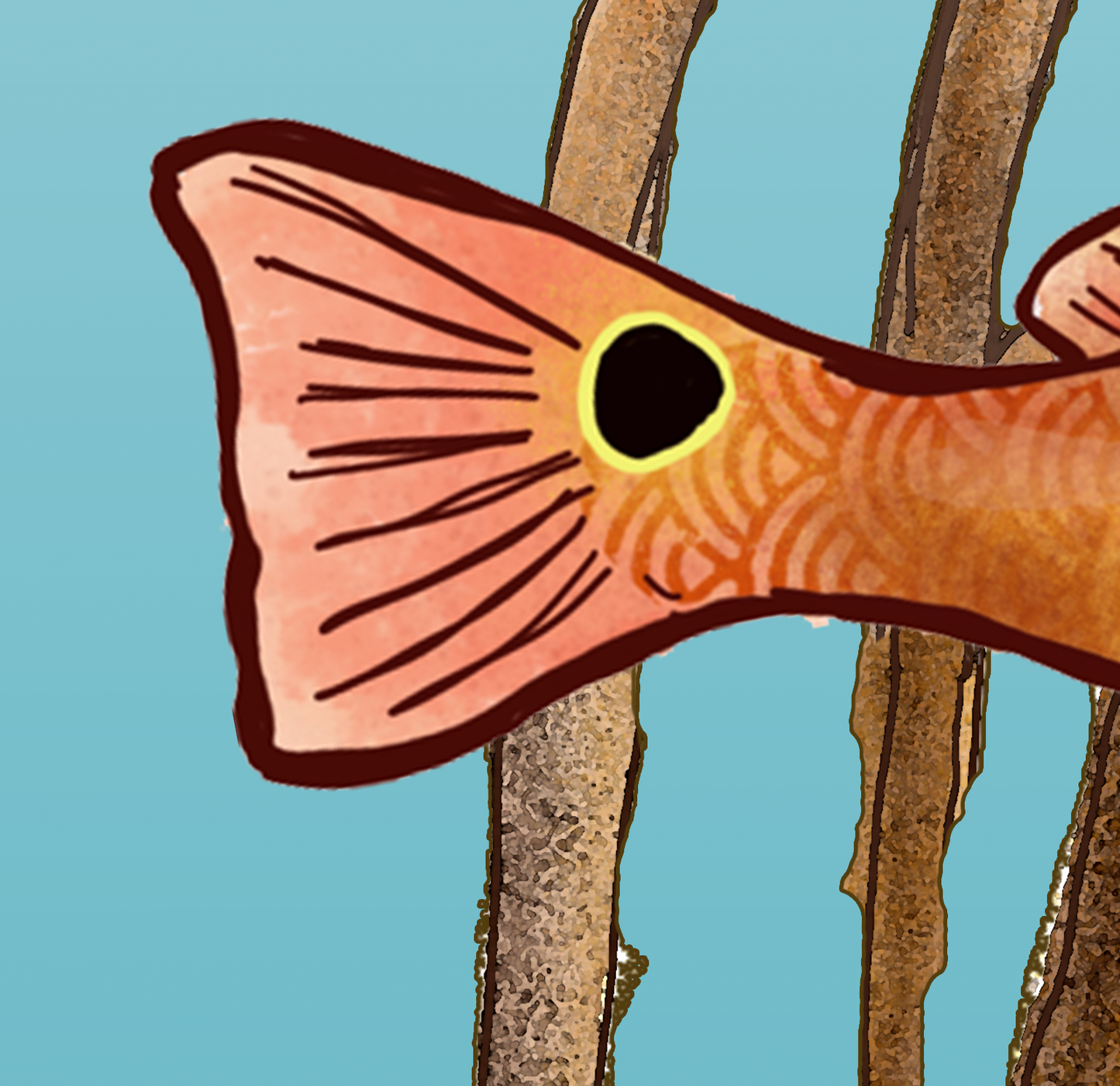 Redfish in the Mangroves Fine Art Canvas Print 18" x 24"